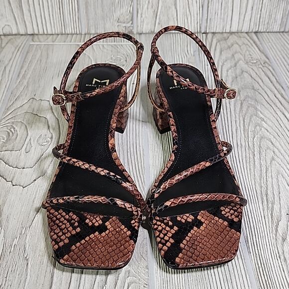 Marc Fisher LTD Jiny Leather Barely There Snake Print Sandals Womens 6.5 NEW - Picture 3 of 13